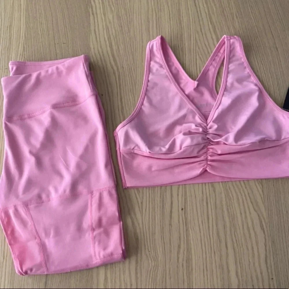🆕Kimberly Pink Mesh Insert Rushed Sport Set L🆕 - Picture 4 of 11